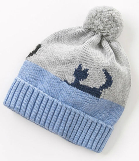 Embroidered Winter Warm Striped Beanie Knitted Baby POM POM Hat