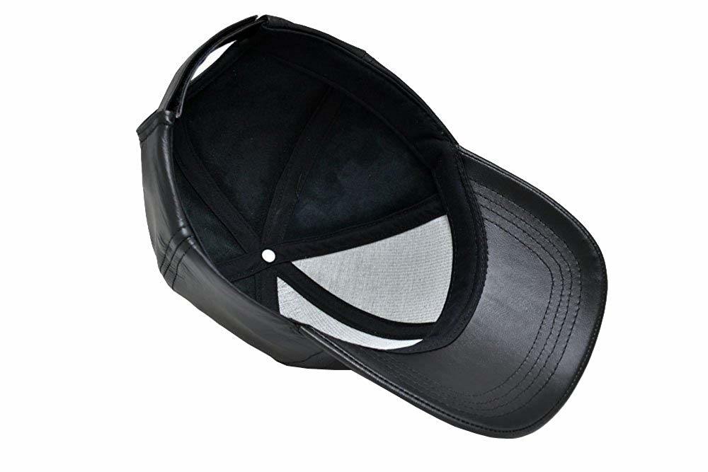 100% Genuine Leather Crown Adjustable Classic Cowhide Leather Cap Hat