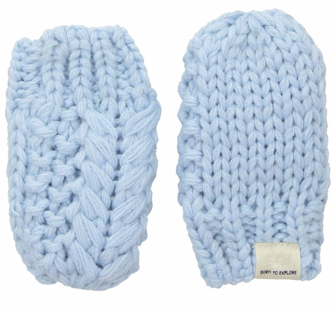 100% Acrylic Winter Warn Toddler Kid Ribbed Cuffs Micro-Fleece Lining Knit Baby Gloves