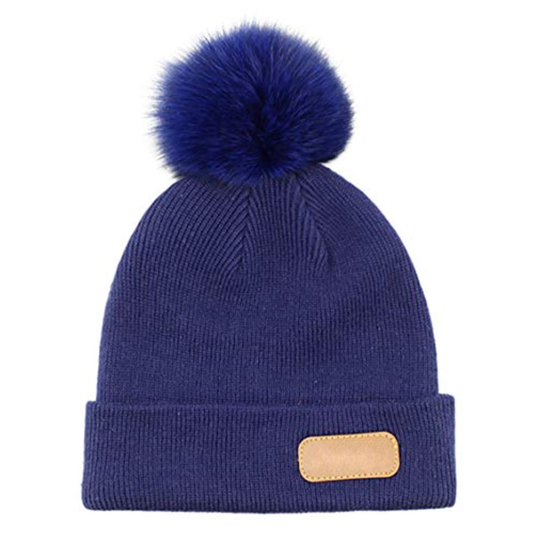 Children Winter Warm Beanie Knitted POM POM Baby Fur Hat