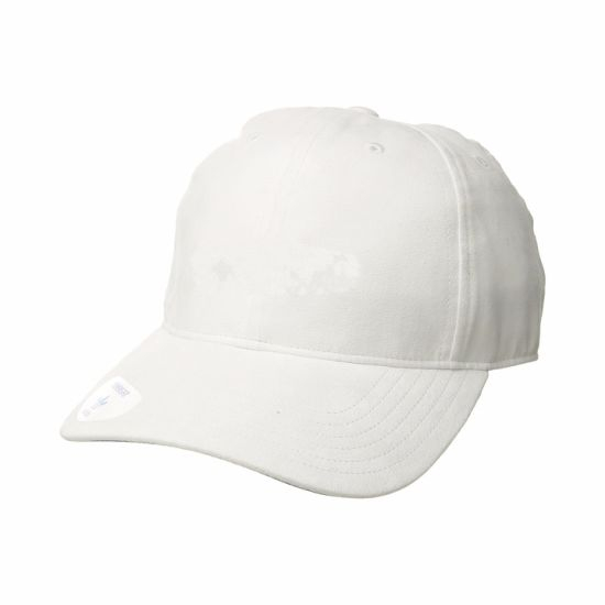 Polyester Custom Adjustable 6-Panel Cap Curved Brim White Hat