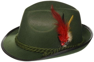 Sedex Audit 100% Polyester Unisex Oktoberfest Cap German Hat with Feather Attached at One Side