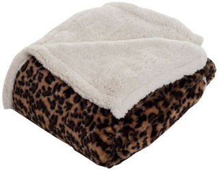 100% Polyester Animal Print Pattern Throw Sherpa PV Fleece Blanket
