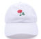Adjustable Cotton Pattern Rose Embroidered Floral Baseball White Cap