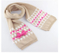 Custom Acrylic Embroidery Lovely Soft Knit Hat Glove Scarf Set