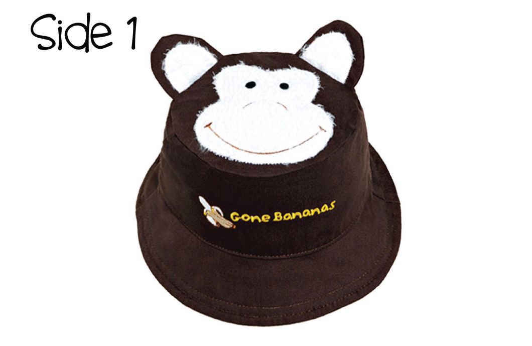 100%Cotton Cartoon Animal Reversible Embroidered Funny Kids Bucket Hat