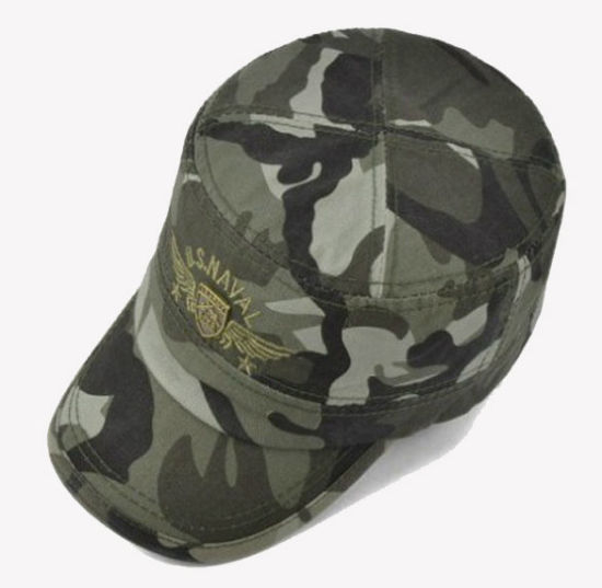 Men′s Custom Embroidered Cotton Green Camouflage Camo Army Baseball Cap