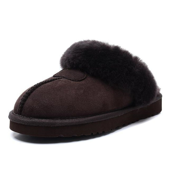Indoor Floor Fur Slippers China Sheepskin 100% Pure Wool Fluffy Sheepskin Slippers