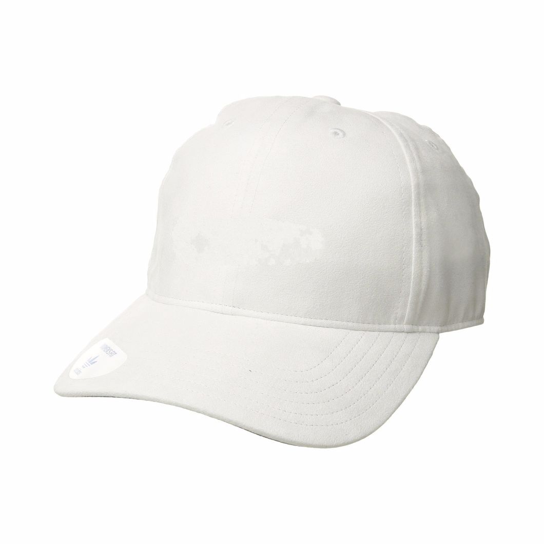 Polyester Custom Adjustable 6-Panel Cap Curved Brim White Hat