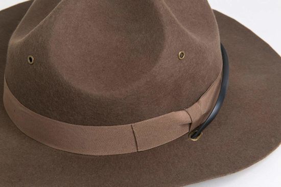 Wholesale Wool Felt Wide Brim Campaign Scout Hat with String for Costume