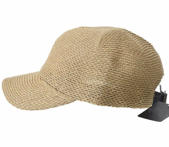 Sedex Audit Adjustable Mesh Baseball Type Summer Paper Straw Cap with Faux Leather Back Strap