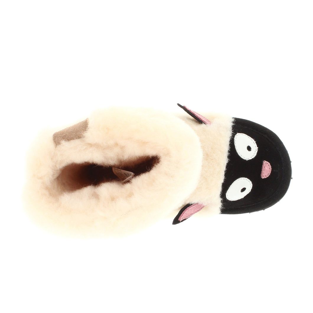 Sedex Audit Carton Animal Sheep Skin Soft Wool 100% Pure Sheep Wool Slippers Kids House Fur Shoes Boots