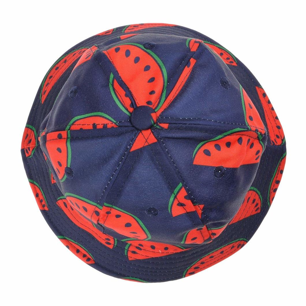 Summer Cute Print Bucket Hat with Short Brim Flat-Top Crown