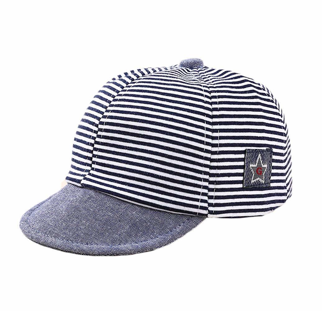 Wholesale Breathable Cotton Striped Sun Protection Bow Hat Custom Baby Baseball Cap