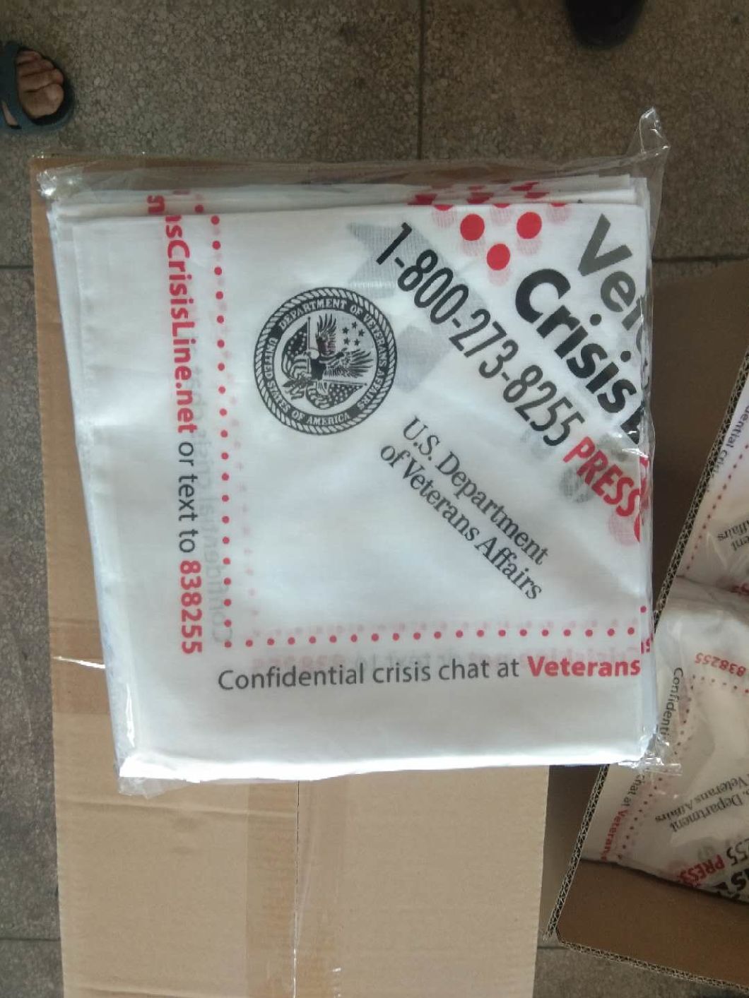 OEM Wholesale USA Square 100% Organic Cotton America Army White Color Bandana