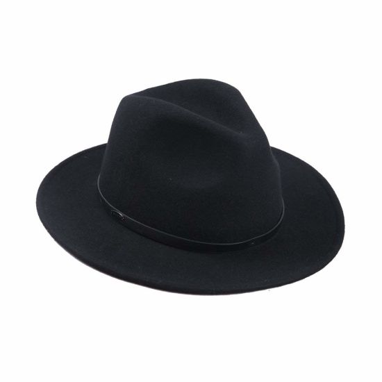 BSCI Audit Wholesale Men′s Crushable Wool Felt Outback Hat Fedora Large Brim Winter Hat