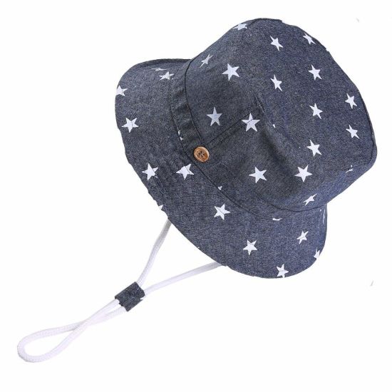 Custom Children Beach UV Protection Reversible Bucket Hat with Adjustment Chin Strap