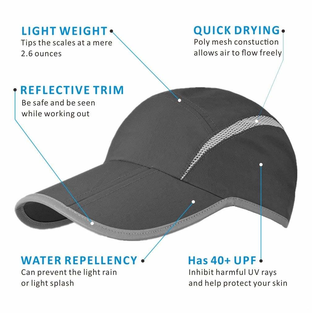 Mesh Running Reflective Brim Edge Folding Hat with Water Repellency