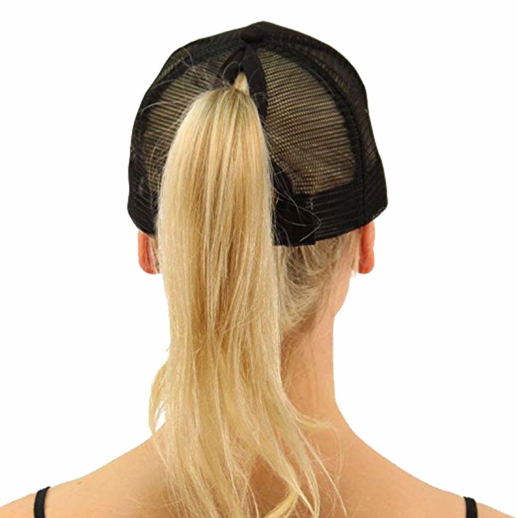Sedex Audit Unisex Adjustable Messy Buns Mesh Hat Trucker Baseball Cap Ponytail