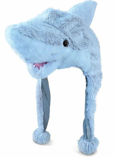 BSCI Audit Polyester Fabric Animal Earflap Stuffed Plush Shark Hat