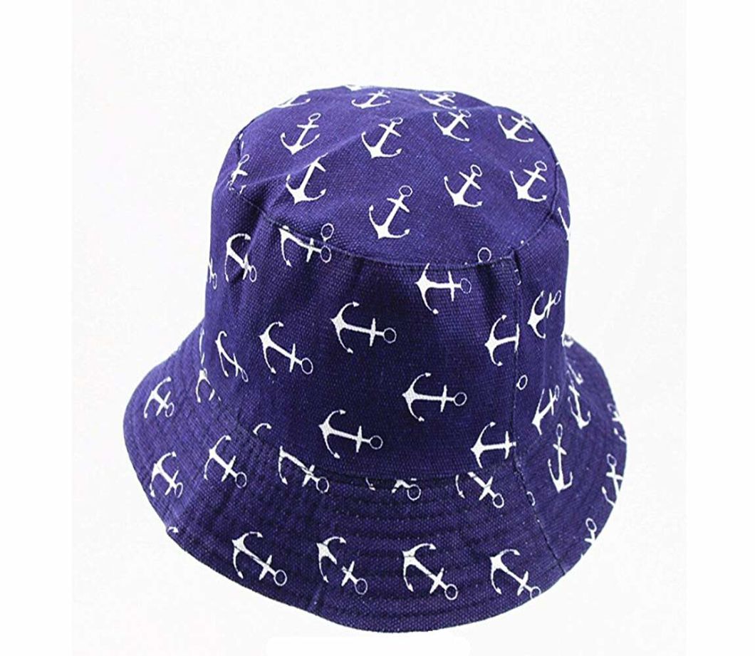 Packable Reversible Sun Protection Unisex Bucket Printed Hat with Canvas