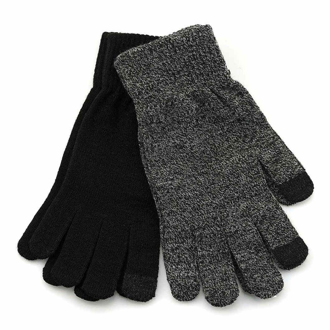 Custom Touchscreen Winter Warm Cotton Polyester Knit Gloves One Size ...