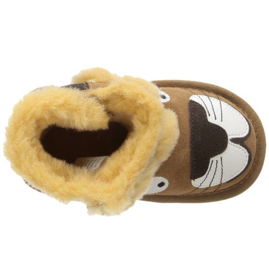 Sedex Audit Winter Cute Lion Animal Cartoon Wool Fur Snow Boots for Kids and Children