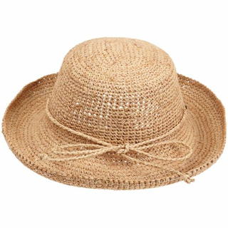 Crushable Summer Beach Crocheted Packable Straw Hat Raffia for Women