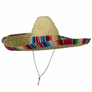 Custom Unisex Adult Costume Straw Multi-Color Spanish Sombrero Mexican Hat