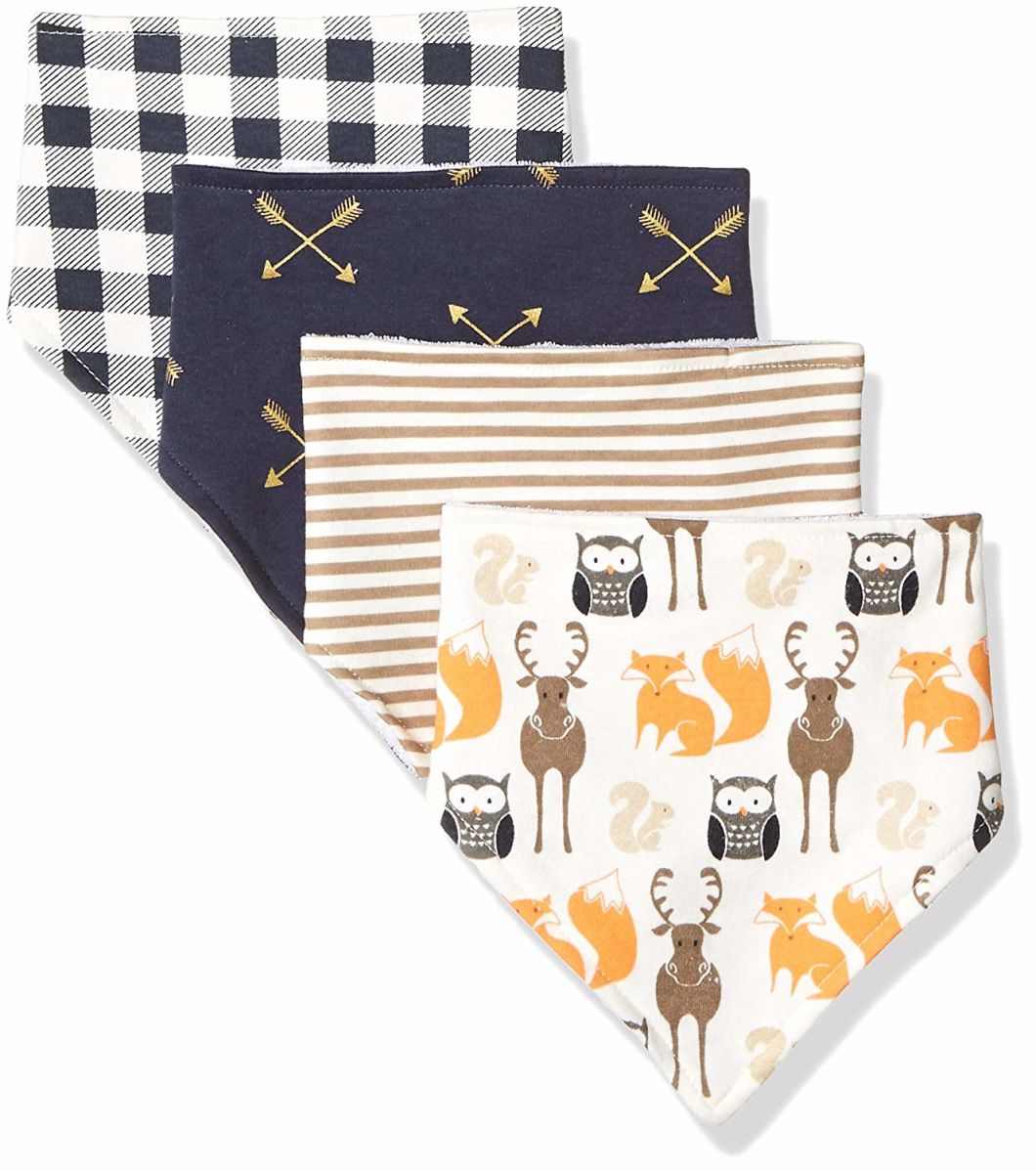 BSCI Audit Wholesale Custom Baby Organic Cotton Absorbent Muslim Toddler Baby Bandana