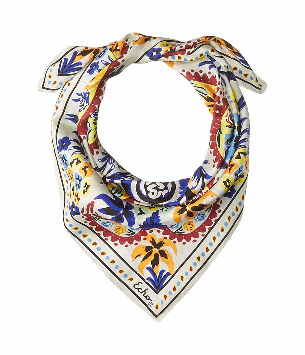 BSCI Audit Wholesale Custom Lady Flower Pattern Square Silk Bandana