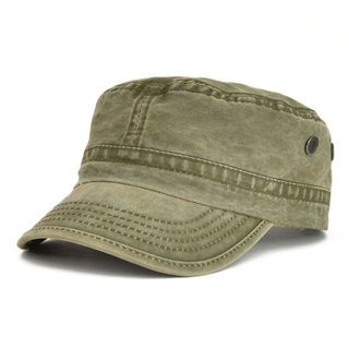 Adjustable Cadet Army Hat Vintage Cap Washed Cotton Military Cap