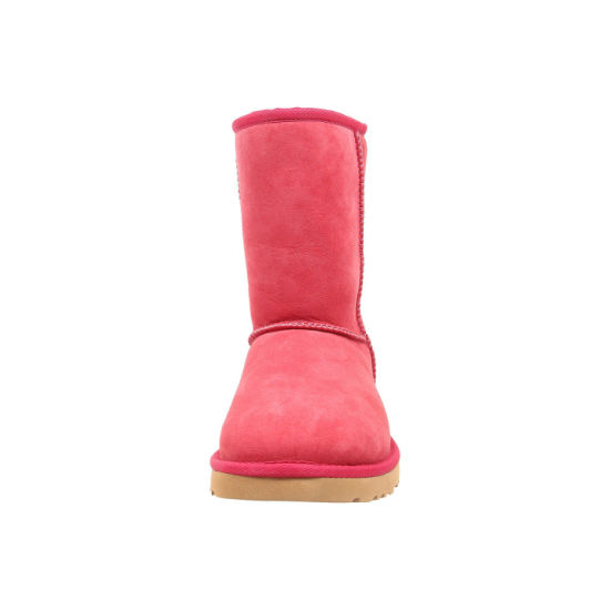 Sedex Audit Winter Flat Fur Ladies Leather Suede Ankle Snow Women Bow Fur Boots Red Suede Sheepskin Boots