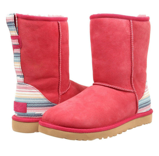Sedex Audit Winter Flat Fur Ladies Leather Suede Ankle Snow Women Bow Fur Boots Red Suede Sheepskin Boots