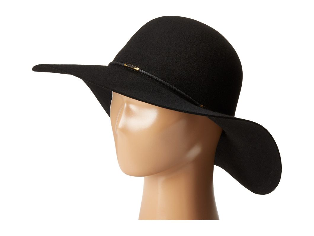 Wax Cord Hatband Wide Floppy Brim Wool Hat for Women
