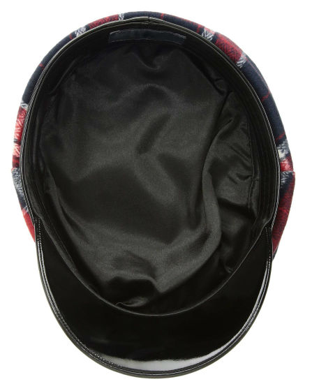 BSCI Audit Interior Sweatband Striped Captain Hat with Leather Brim