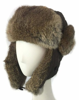 Polyester Rabbit Fur Trim Winter Warm Earflap Fur Luxury Hat