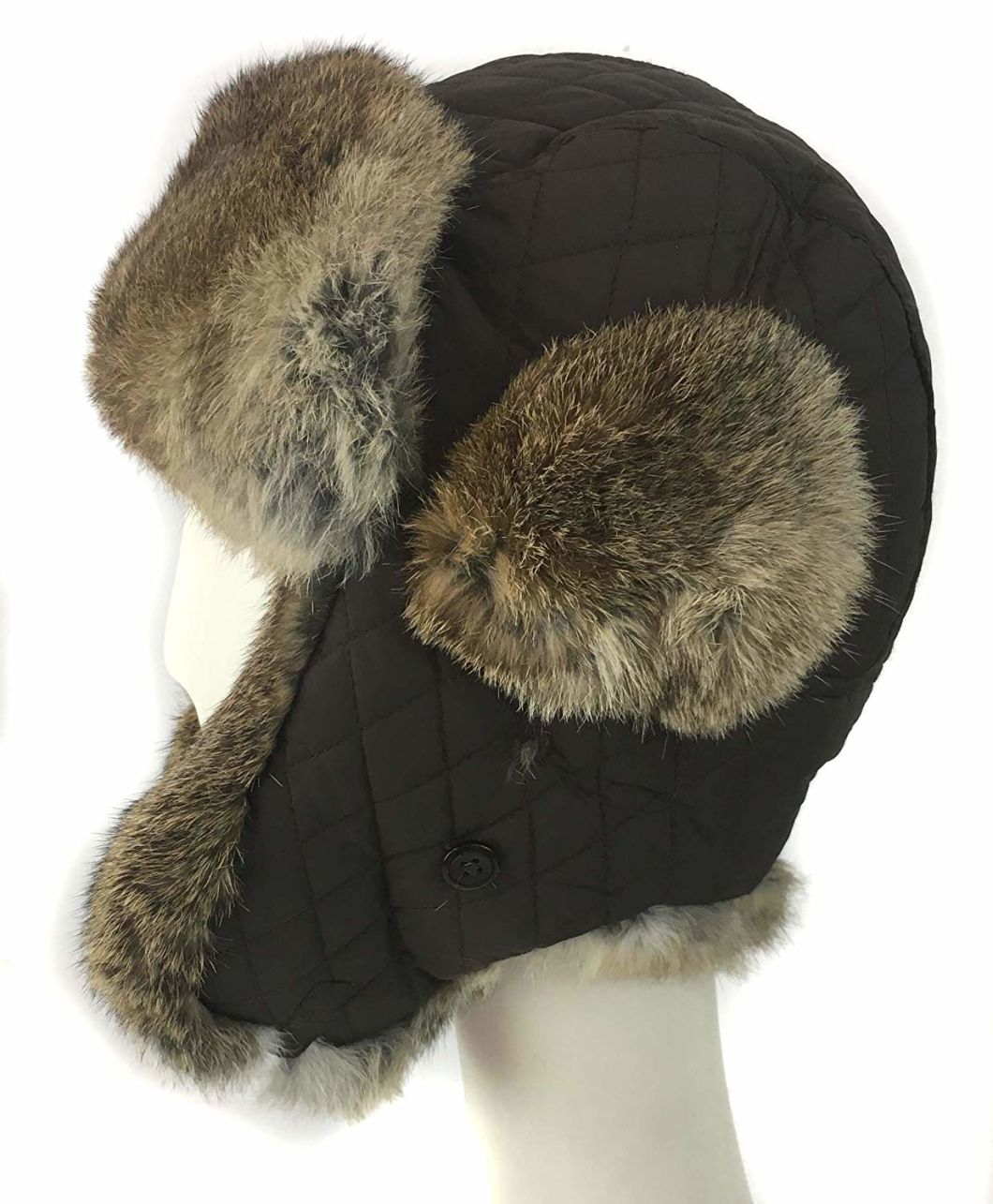 Polyester Rabbit Fur Trim Winter Warm Earflap Fur Luxury Hat