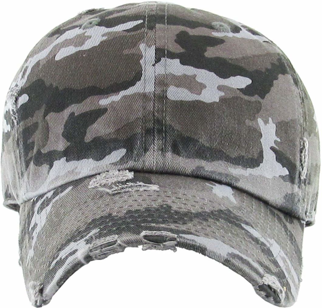 BSCI Audit Adjustable Vintage Washed Distressed Cotton Camo Trucker Cap