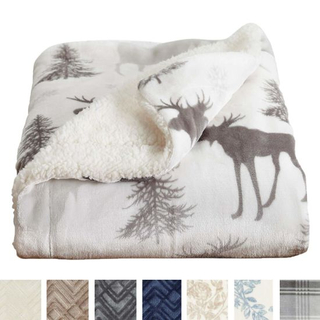 Sedex Audit 100% Polyester Reversible Sherpa Velvet Plush Luxury Berber Fleece Blanket