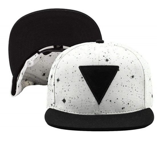 Adjustable 6-Panel Galaxy Print Embroidered Patch Flat Brim Promation Snapback Cap