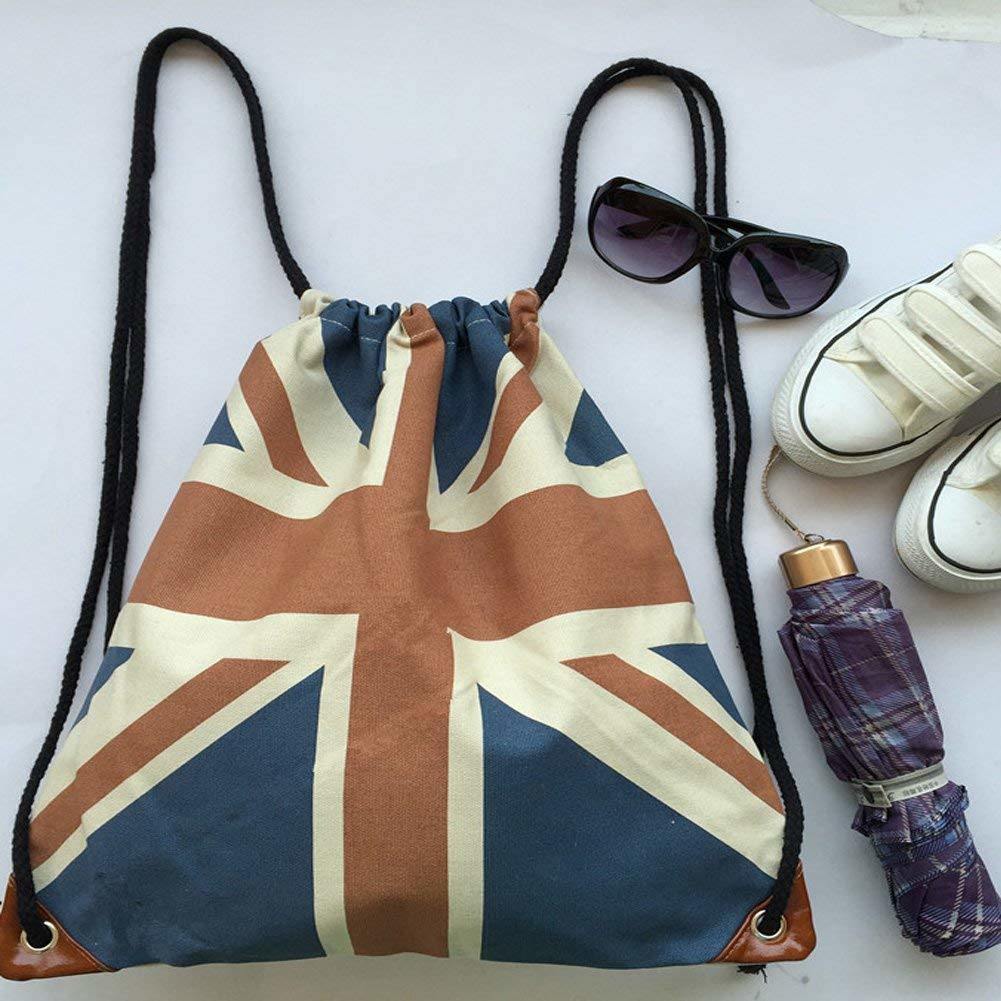 Sedex Audit Wholesale Custom Man Women Flag Pattern Hemp Drawstring Bag with Durable Canvas and Cotton for Gym Sports Books Small Laptop