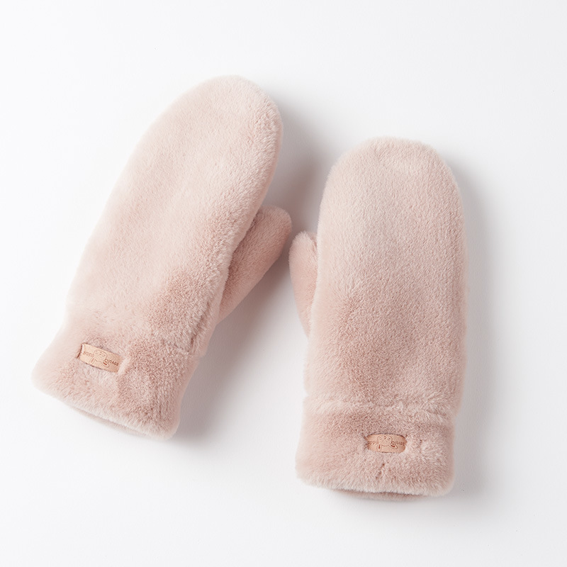 Women Ladies Thick Winter Acrylic Cute Riding Full-Finger Gloves with String