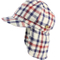 Check Gingham Summer Beach Swim Sun Protection Neck Shade Flap Hat Cap for Toddler Kids
