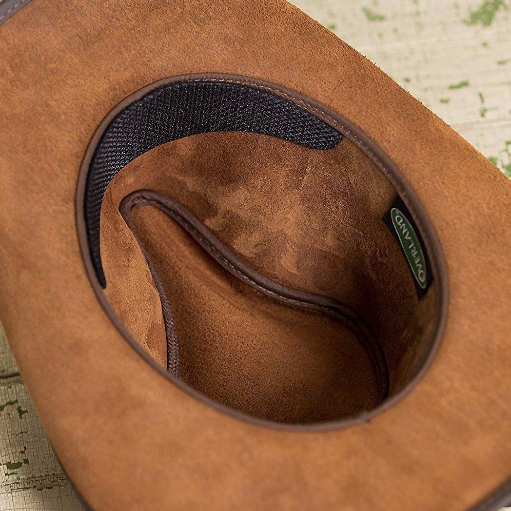 Buffalo Conchos Hatband Handcrafted Pinch Crown Leather Cowboy Hat