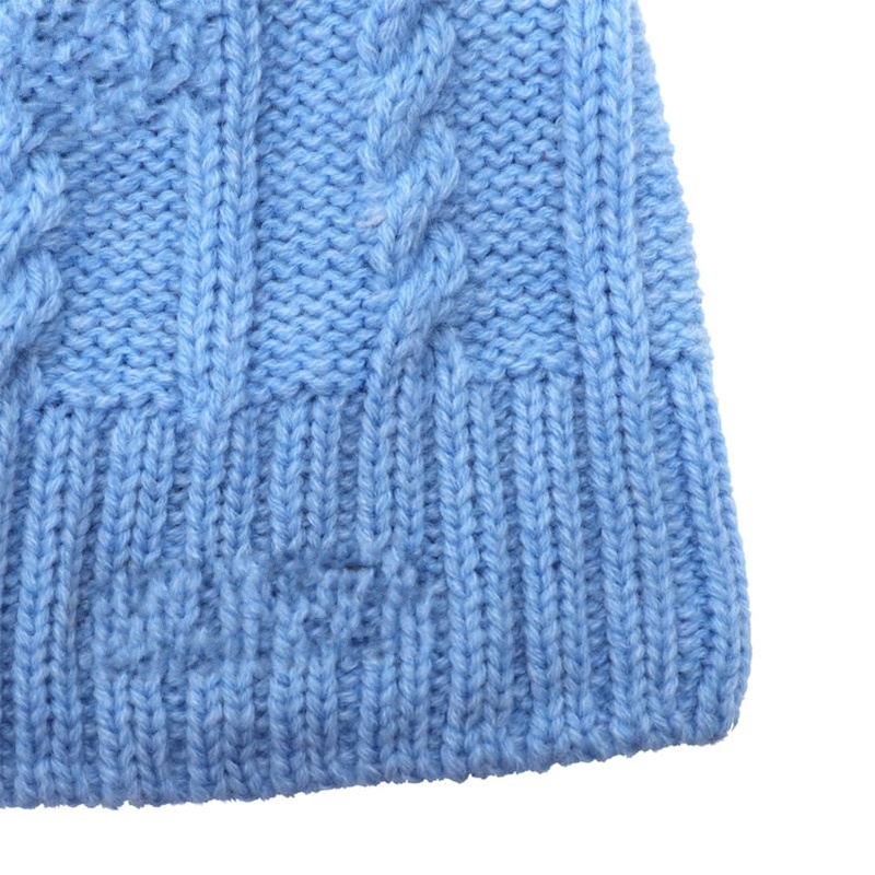 Man Women Acrylic Winter Slouchy Warm Blank Knitted Blue Beanie Hat