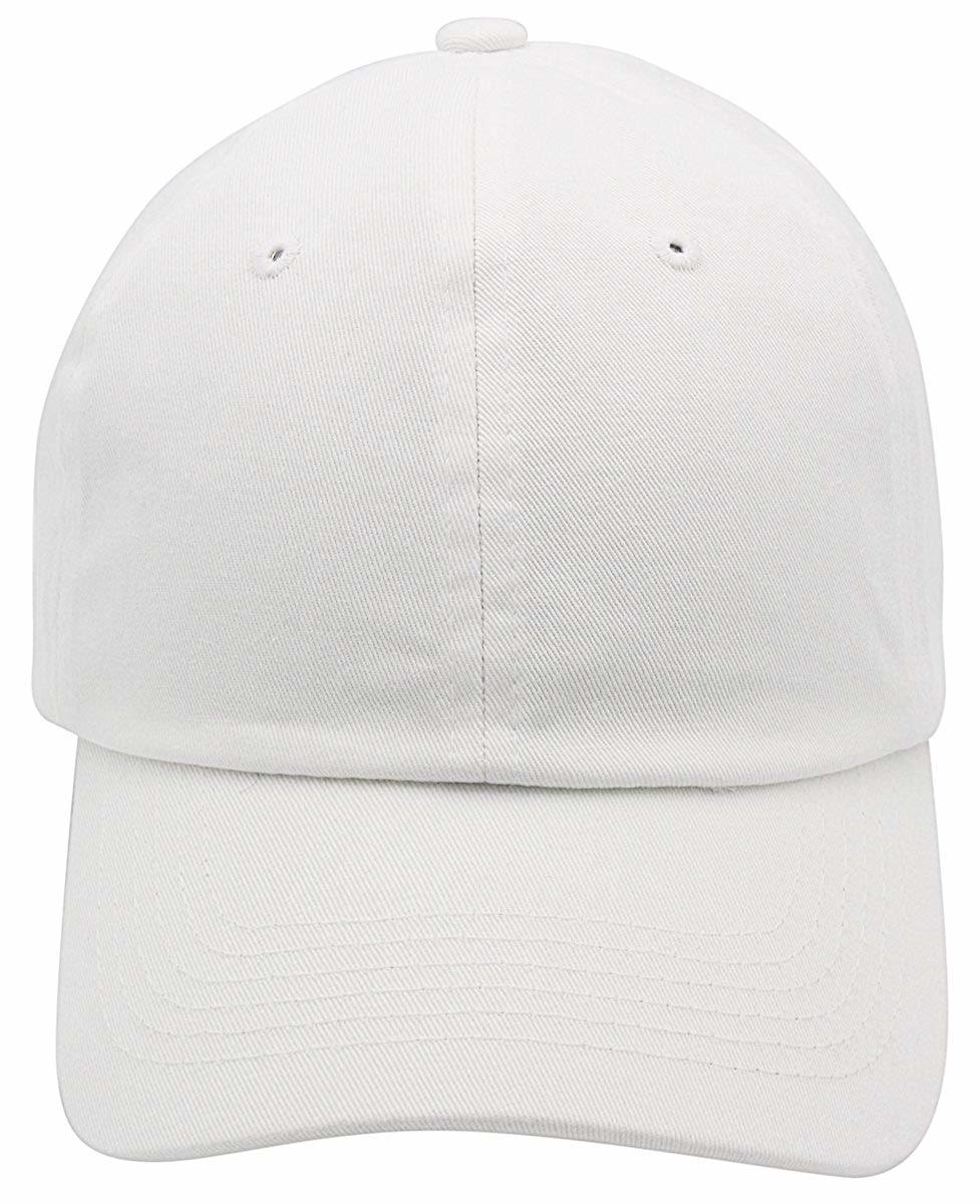 Wholesale Classic Cotton Plain Adjustable Blank Cap White for Man Women