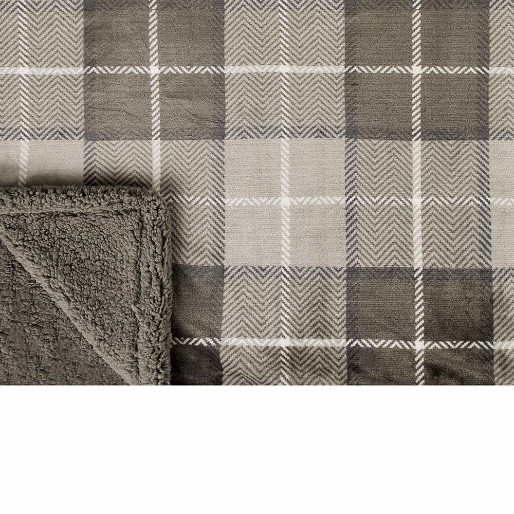 100% Polyester Super Soft Cozy Reversible Sherpa Throw Plaid Fleece Blanket