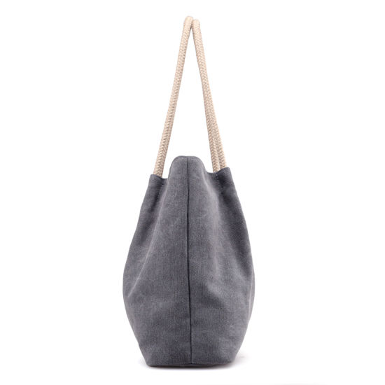 Sedex Audit Double Zipper Travel Shoulder Drawstring Cotton Tote Shopping Straps Canvas Bag