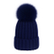 100% Acrylic Custom Fur Winter Warm POM POM Knitted Beanie Hat